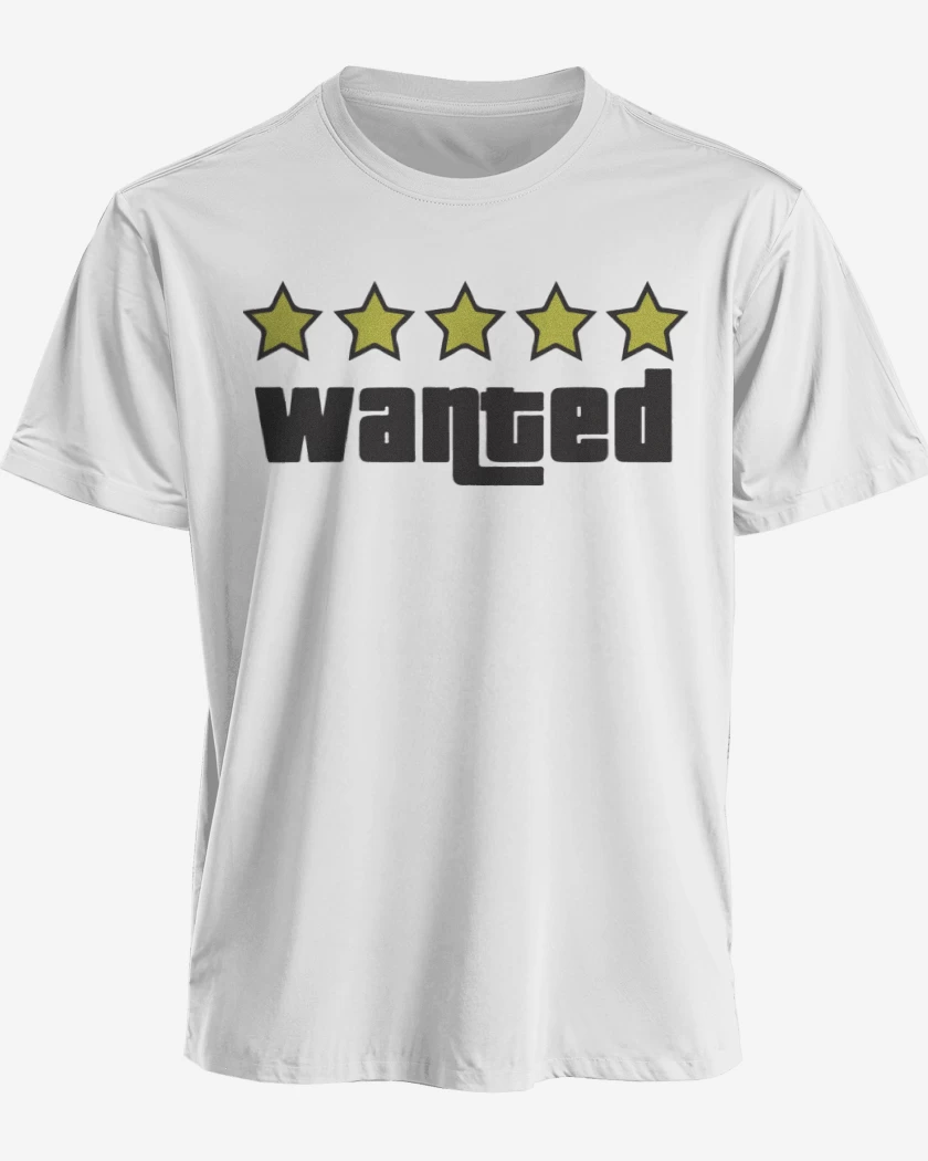 Polera premium Blanco de Grand Theft Auto - Wanted