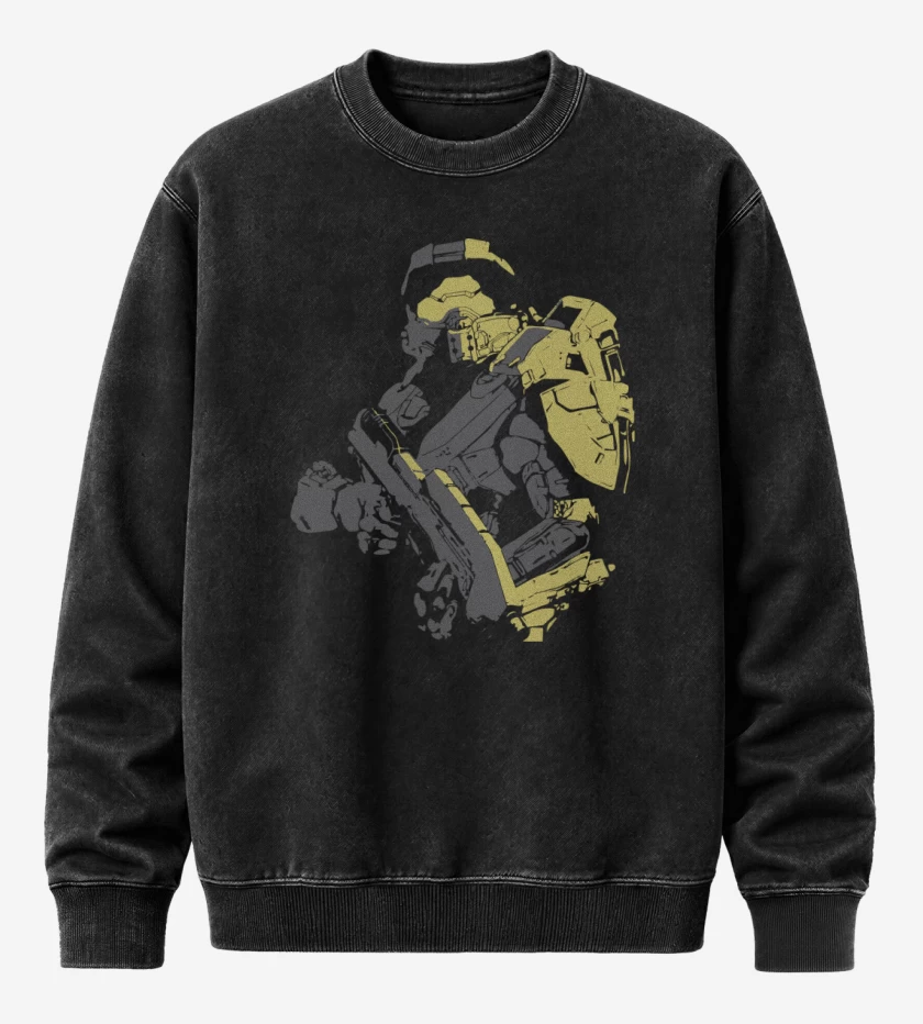Poleron Polo Acid Wash Negro de Aureola