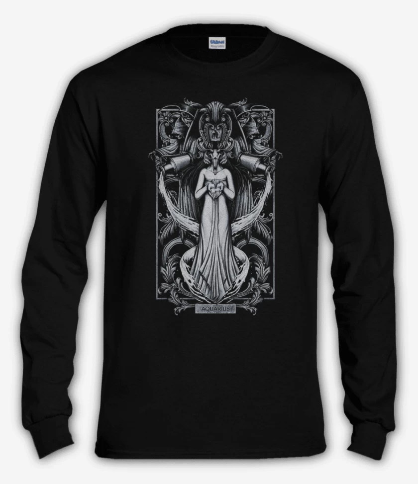 Polera manga larga Negro de Acuario