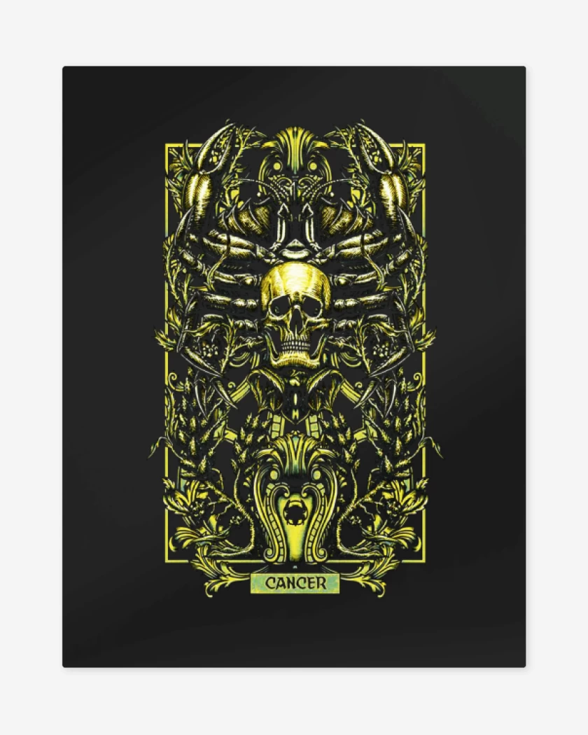 Print metalico Negro de Cancer Signos