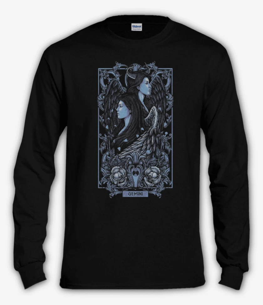 Polera manga larga Negro de Geminis