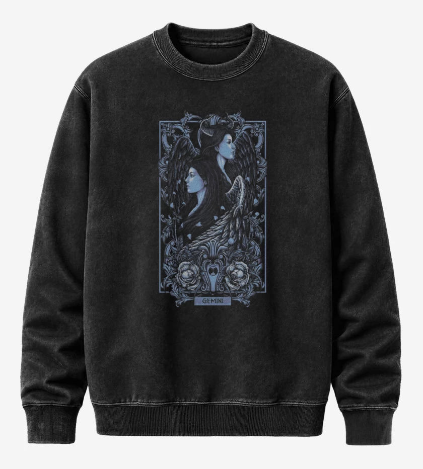 Poleron Polo Acid Wash Negro de Geminis