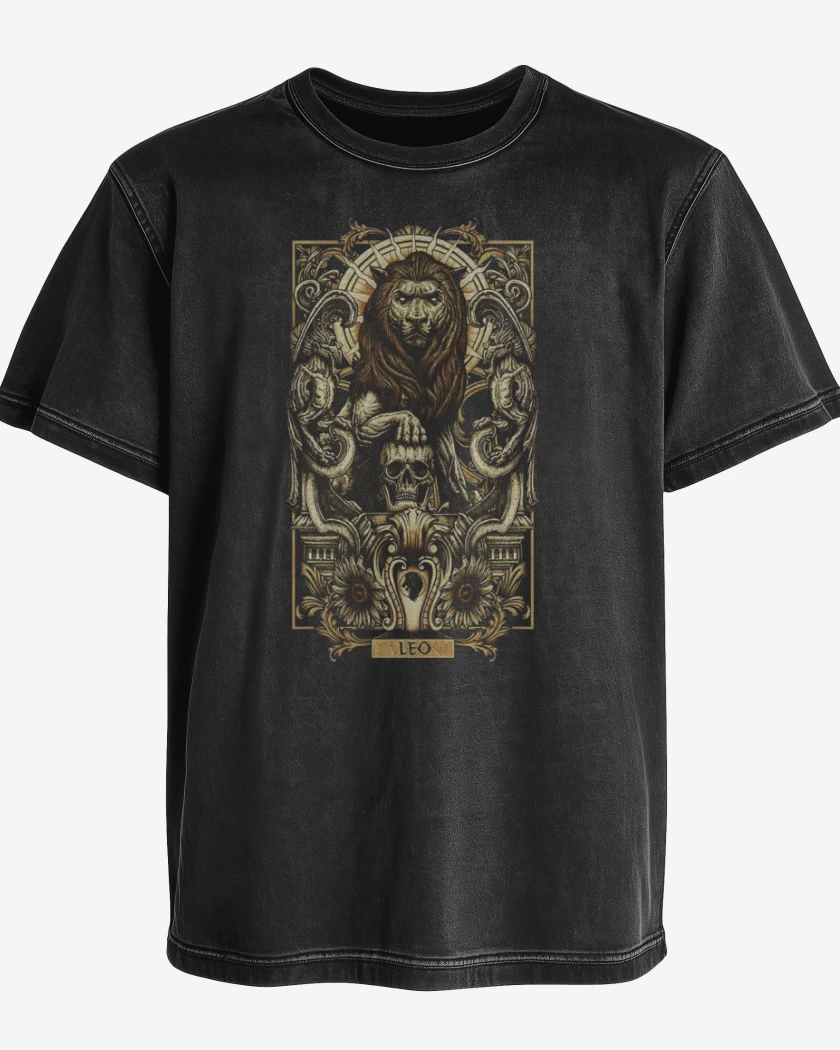 Polera desgastada Negro de Leo