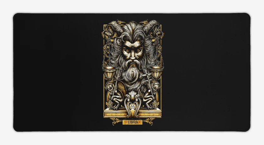 Mouse pad Gamer Negro de Libra Signos