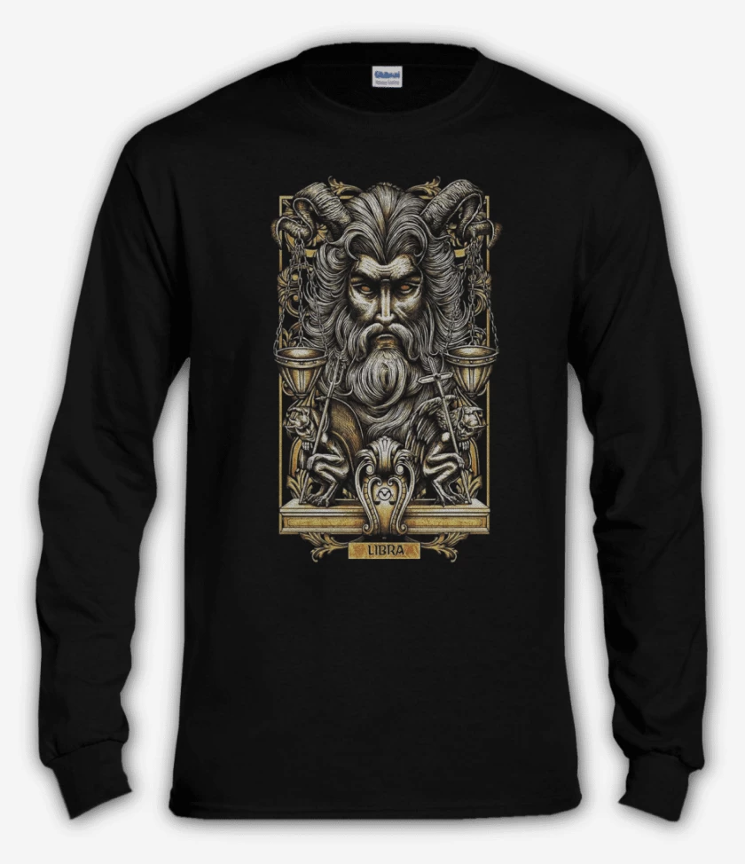 Polera manga larga Negro de Libra Signos