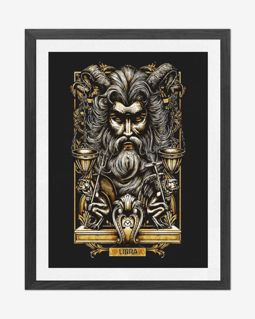 Cuadro decorativo Negro de Libra Signos