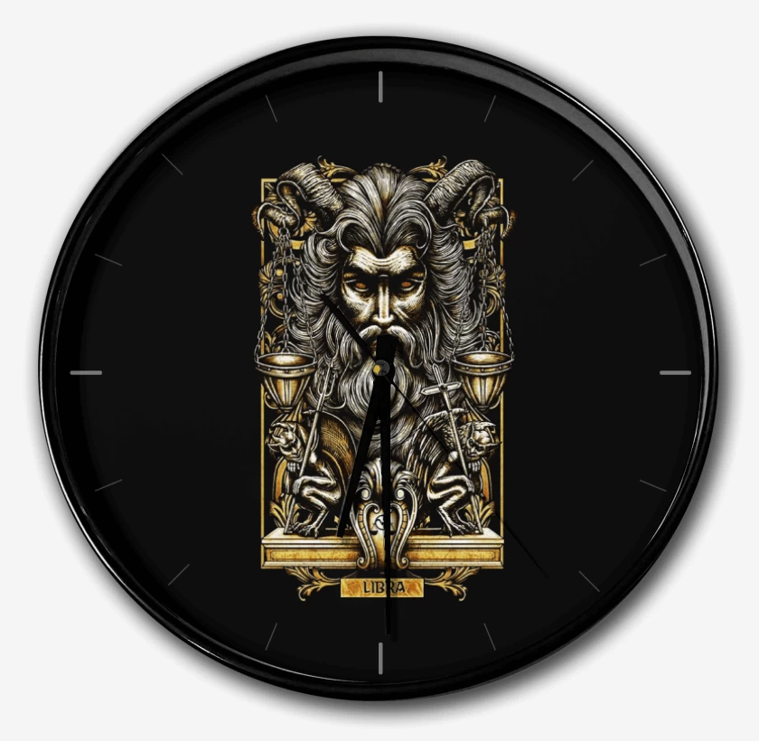 Reloj Negro de Libra Signos