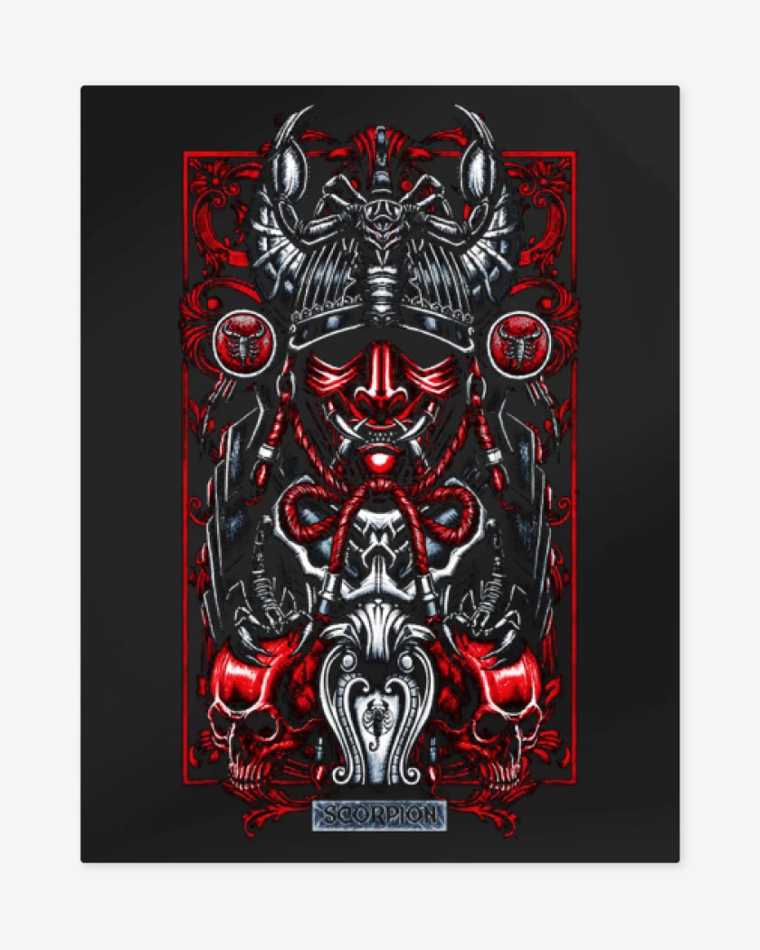 Print metalico Negro de Escorpion Signos