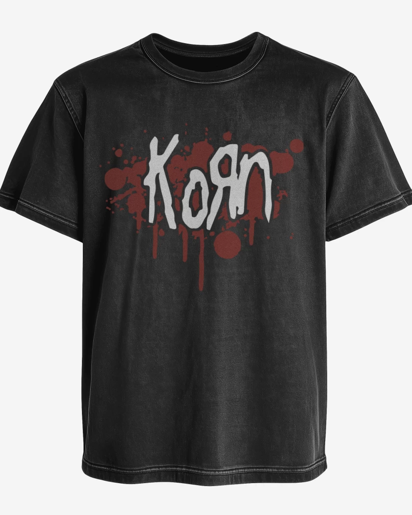 Polera desgastada Negro de Korn