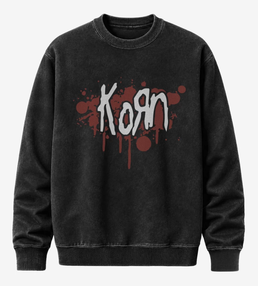 Poleron Polo Acid Wash Negro de Korn