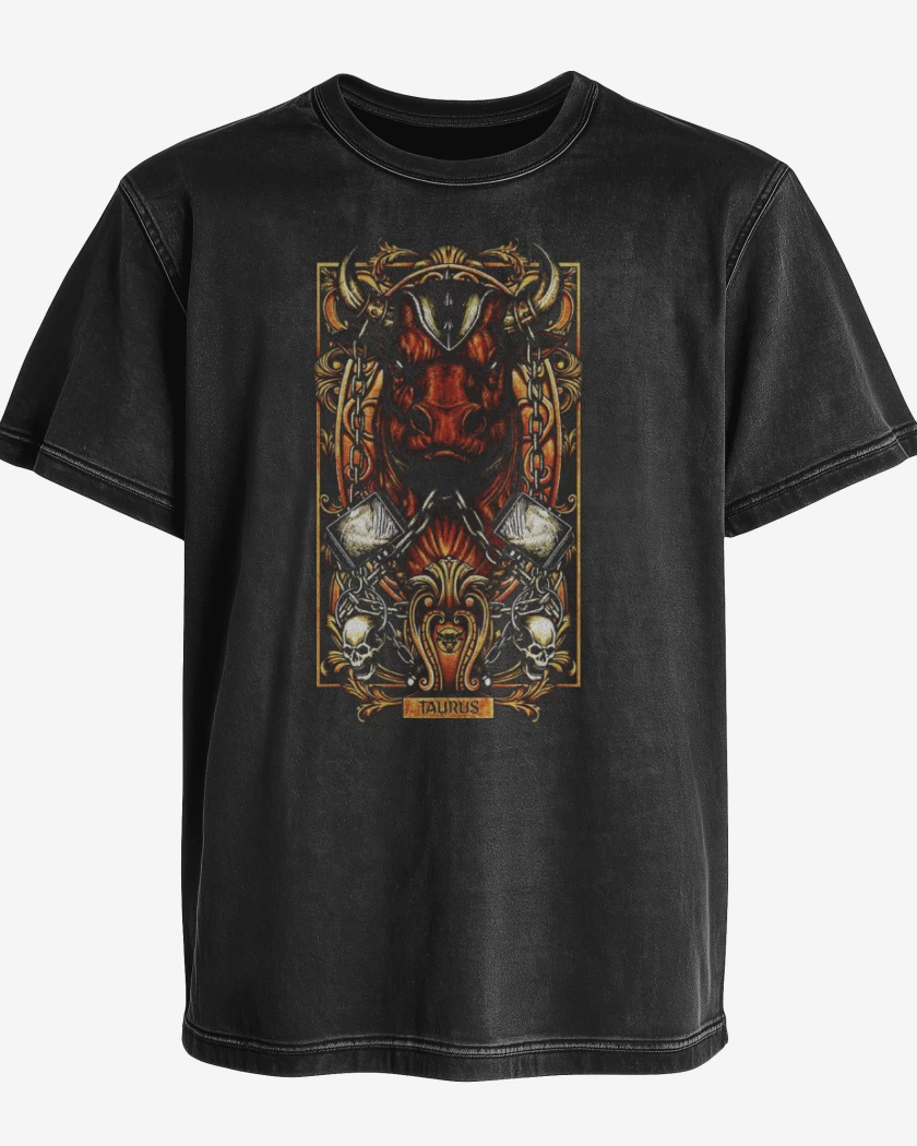 Polera desgastada Negro de Tauro