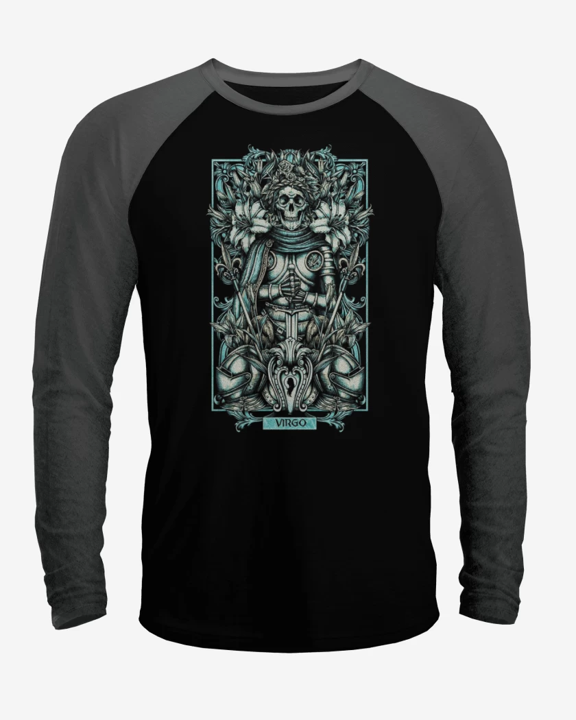 Polera Raglan Negro / Negro Heather de Virgo