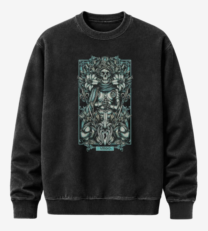 Poleron Polo Acid Wash Negro de Virgo