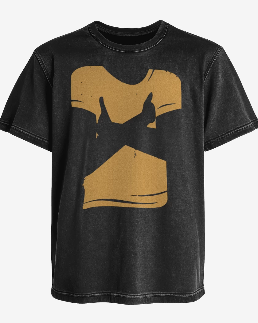 Polera desgastada Negro de Trainspotting Polera