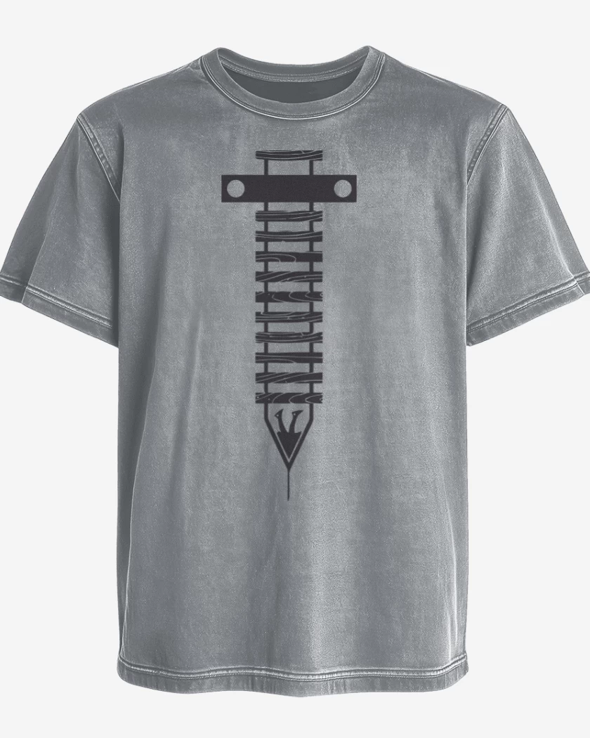 Polera desgastada Gris Melange de TrainspottingRiel