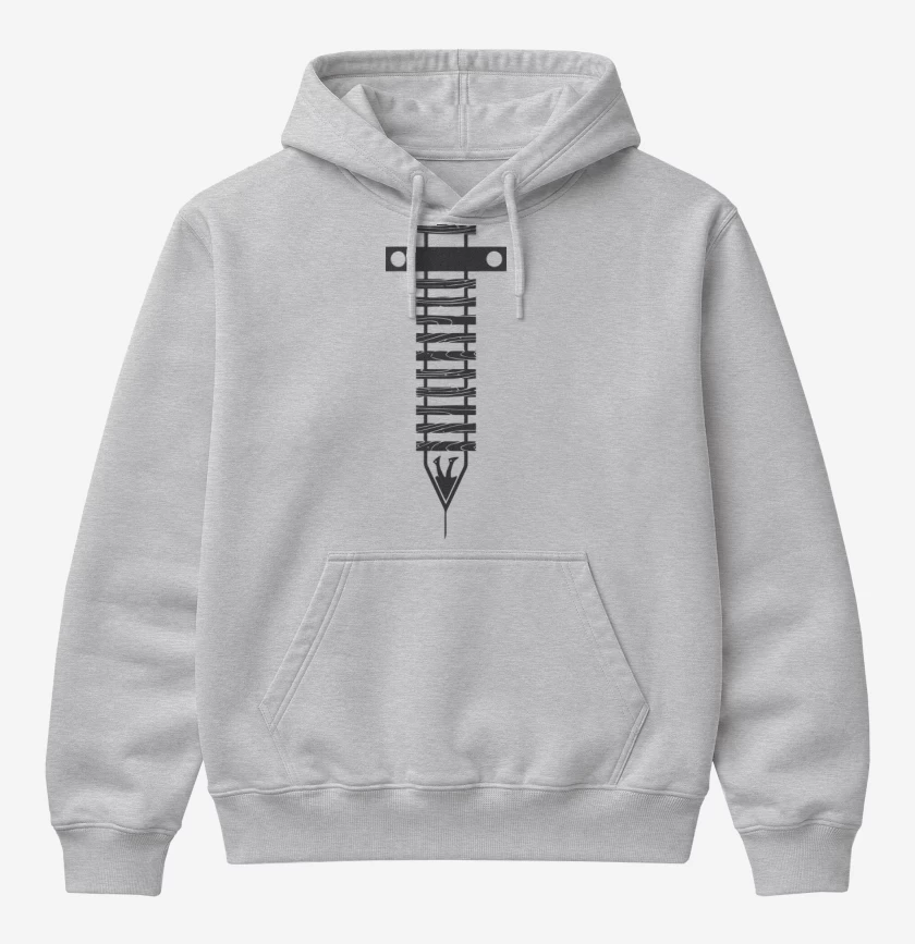 Poleron Canguro básico Gris Melange de TrainspottingRiel