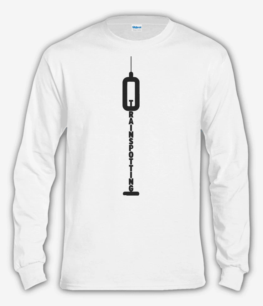 Polera manga larga Blanco de Trainspotting Jeringa