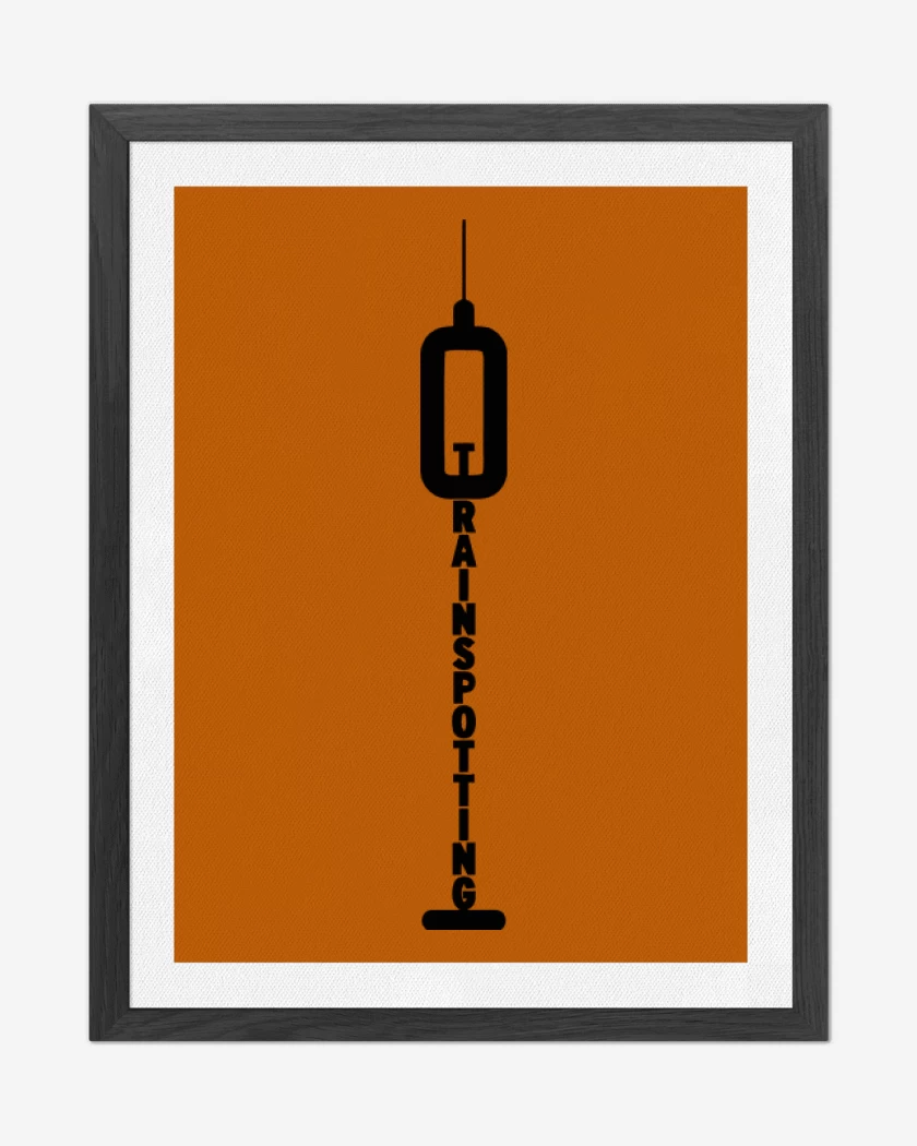 Cuadro decorativo Naranjo de Trainspotting Jeringa