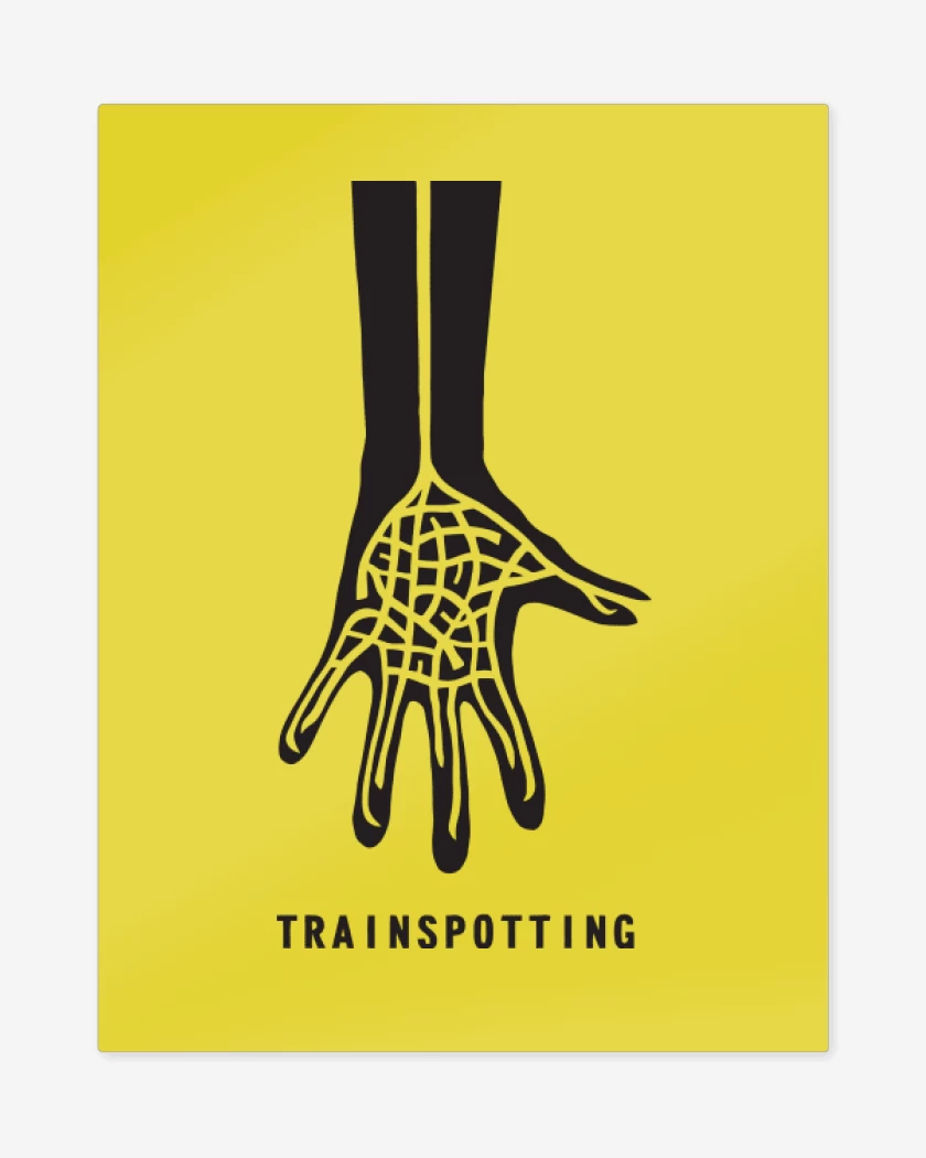 Print metalico Amarillo de Transpotting Mano