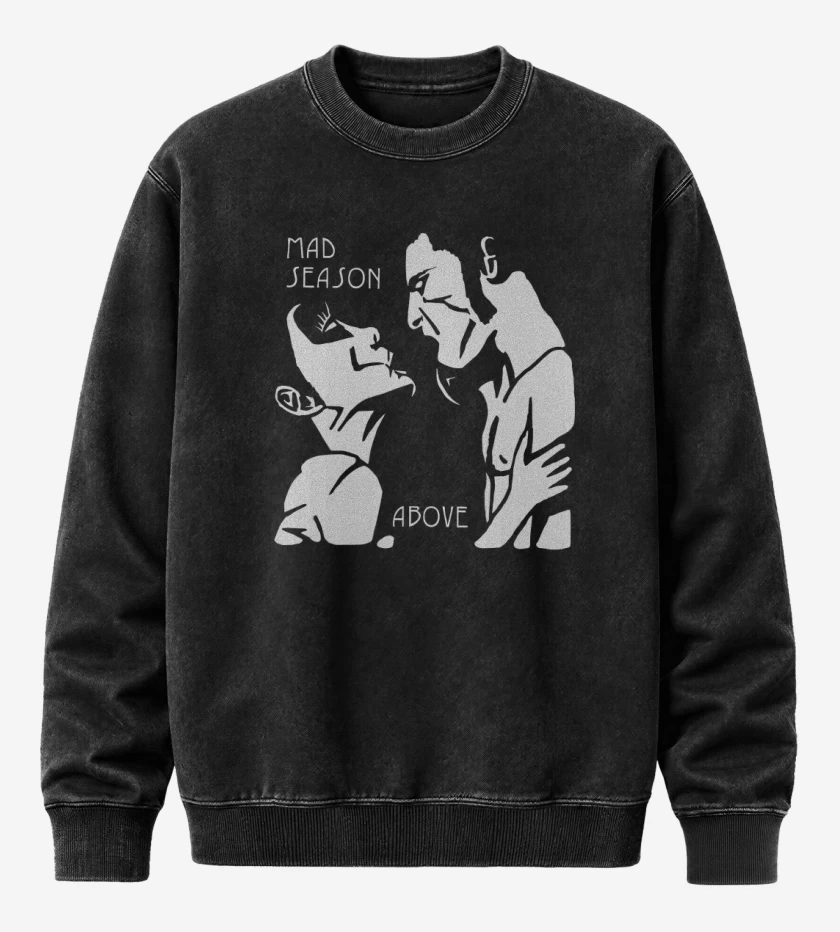 Poleron Polo Acid Wash Negro de Mad Season - Above