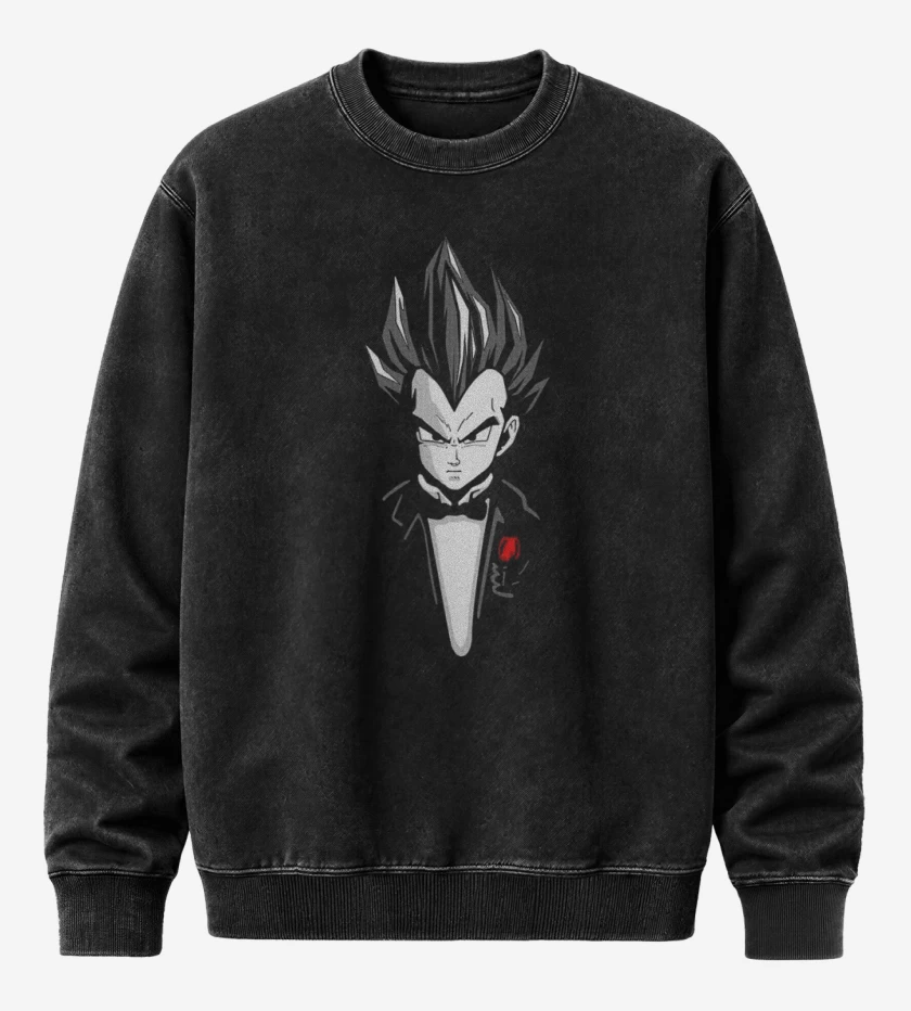Poleron Polo Acid Wash Negro de Vegetta Godfather