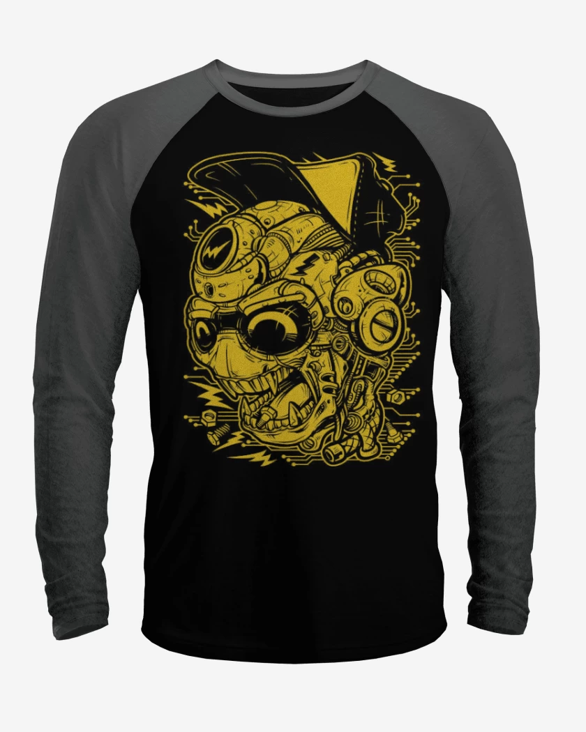 Polera Raglan Negro / Negro Heather de Robo T
