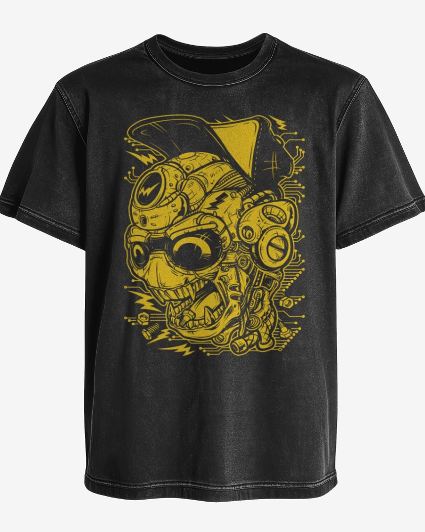 Polera desgastada Negro de Robo T