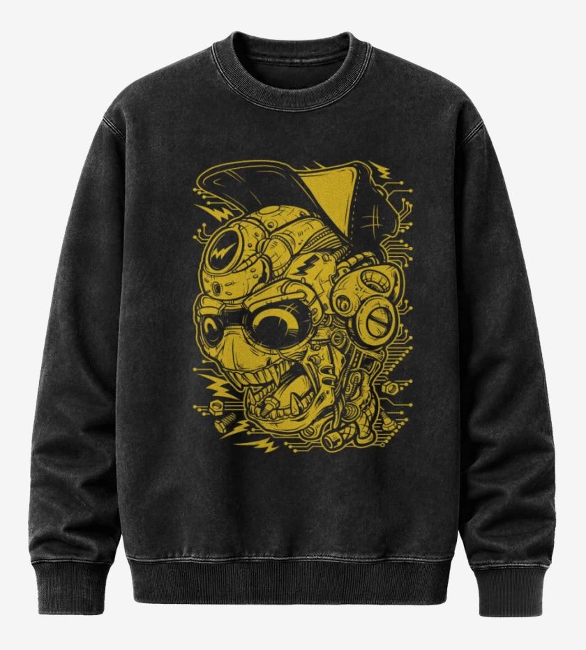 Poleron Polo Acid Wash Negro de Robo T