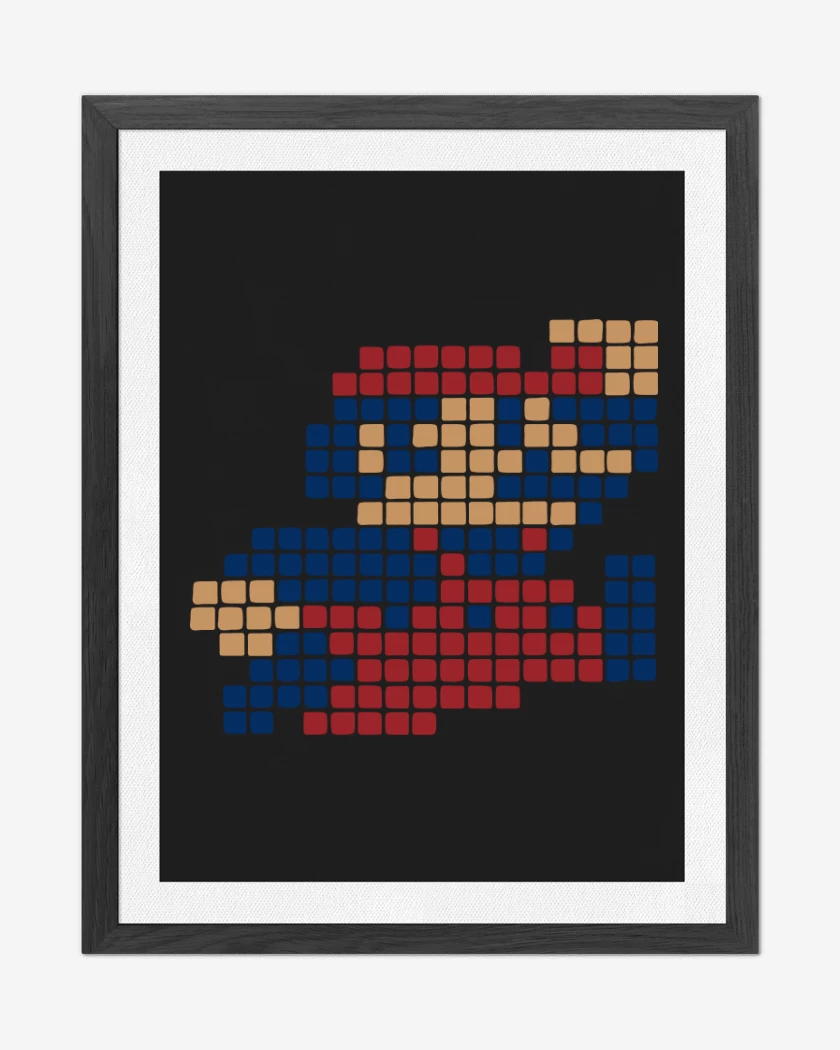 Cuadro decorativo Negro de 8 Bits