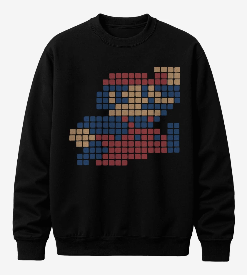 Poleron polo Negro de 8 Bits