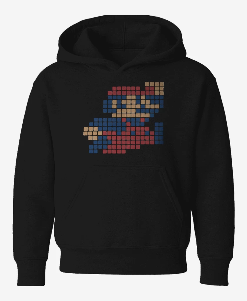 Poleron de niño Negro de 8 Bits