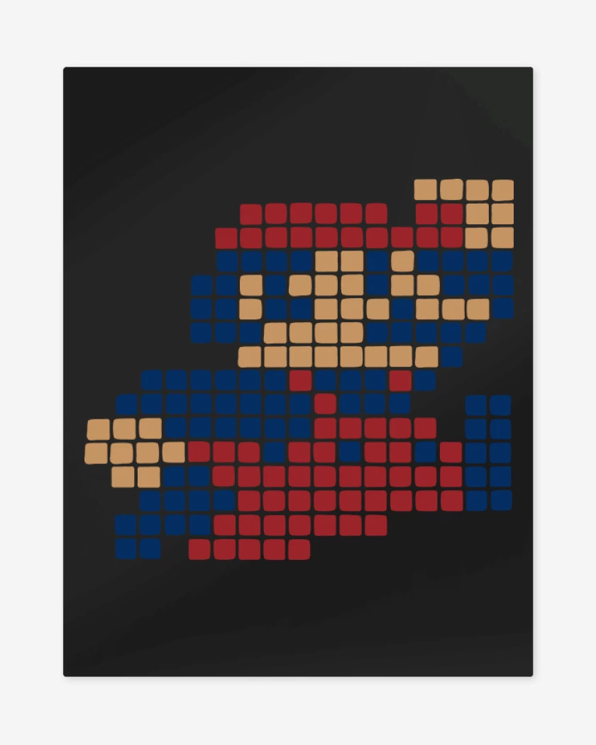 Print metalico Negro de 8 Bits