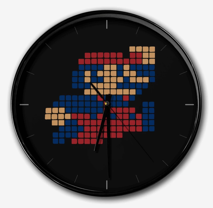 Reloj Negro de 8 Bits