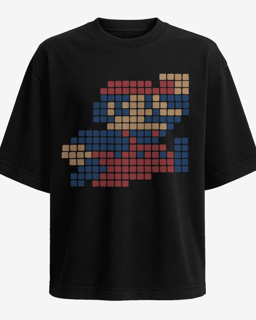 Polera Oversize Negro de 8 Bits