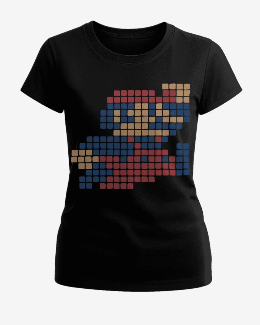 Polera de Mujer Negro de 8 Bits