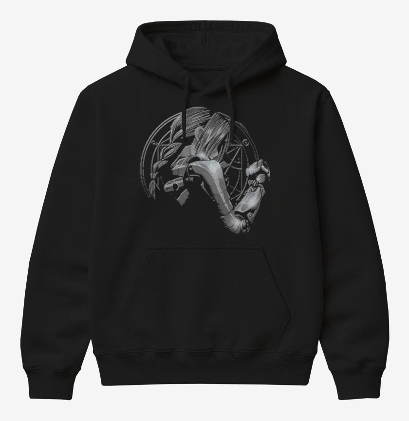 Poleron Canguro básico Negro de Fma 2