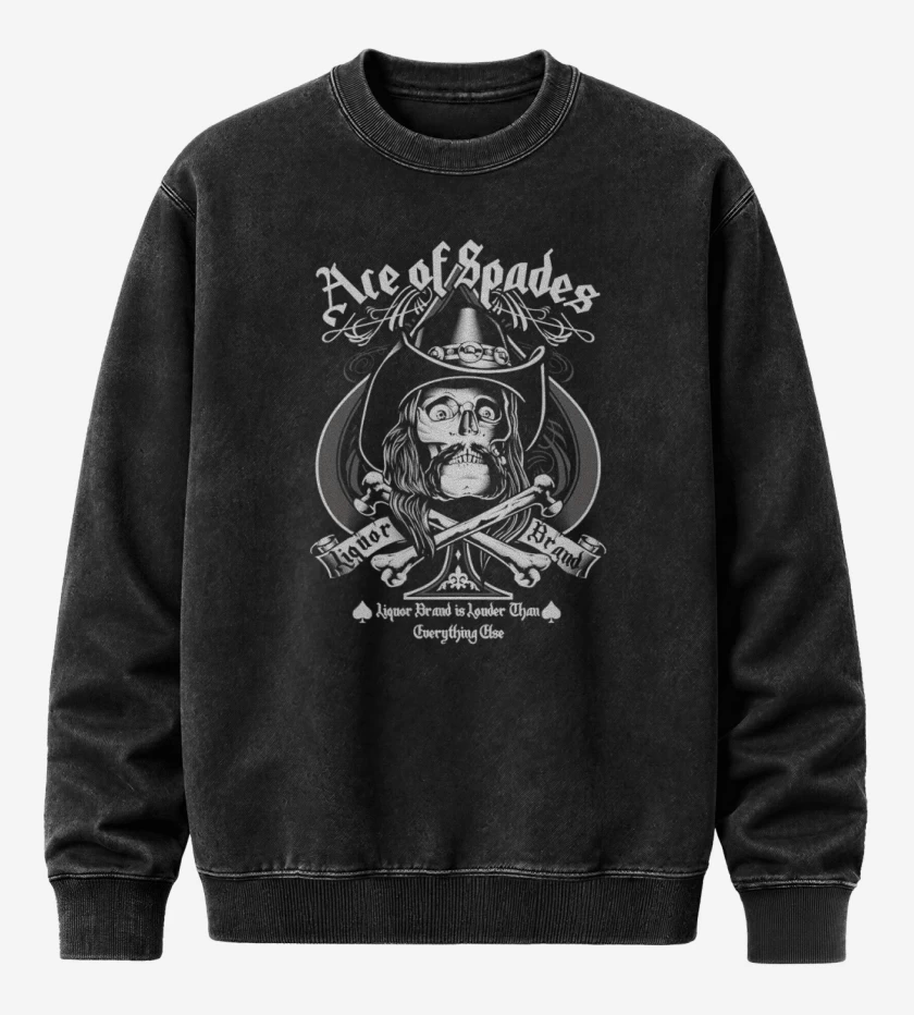Poleron Polo Acid Wash Negro de Tio Lemmy