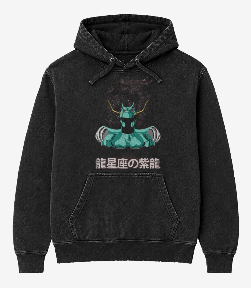 Poleron Canguro Acid Wash Negro de Shyriu
