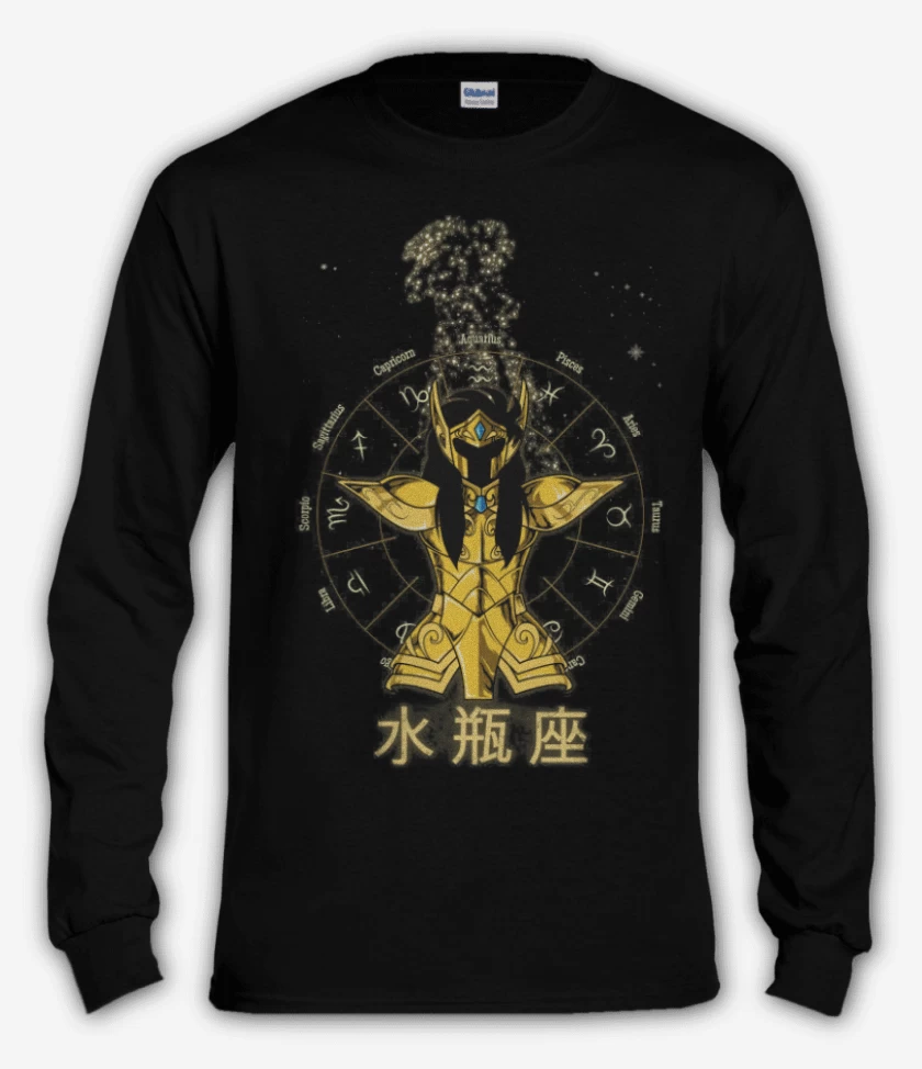 Polera manga larga Negro de Acuario Saint Seiya