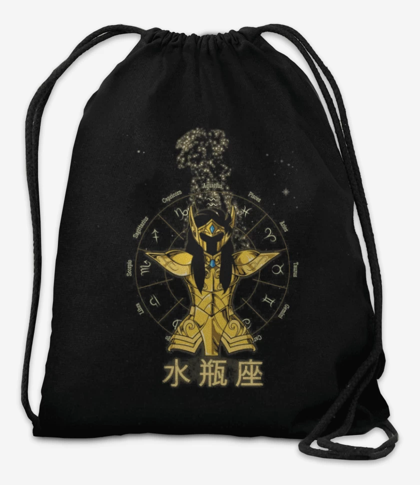 Mochila Negro de Acuario Saint Seiya