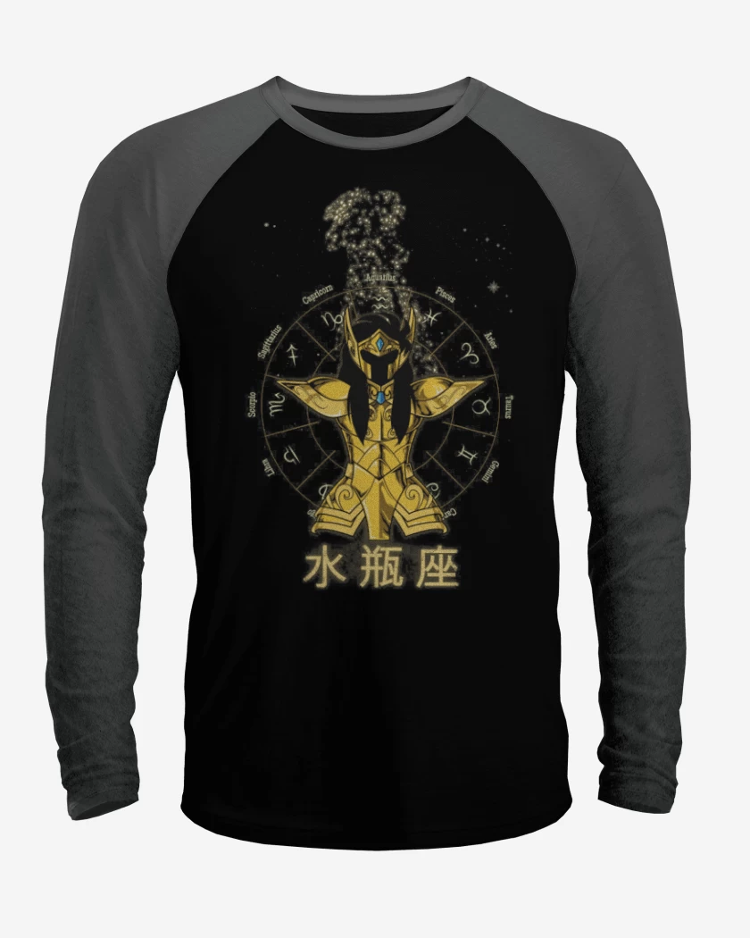 Polera Raglan Acuario Saint Seiya