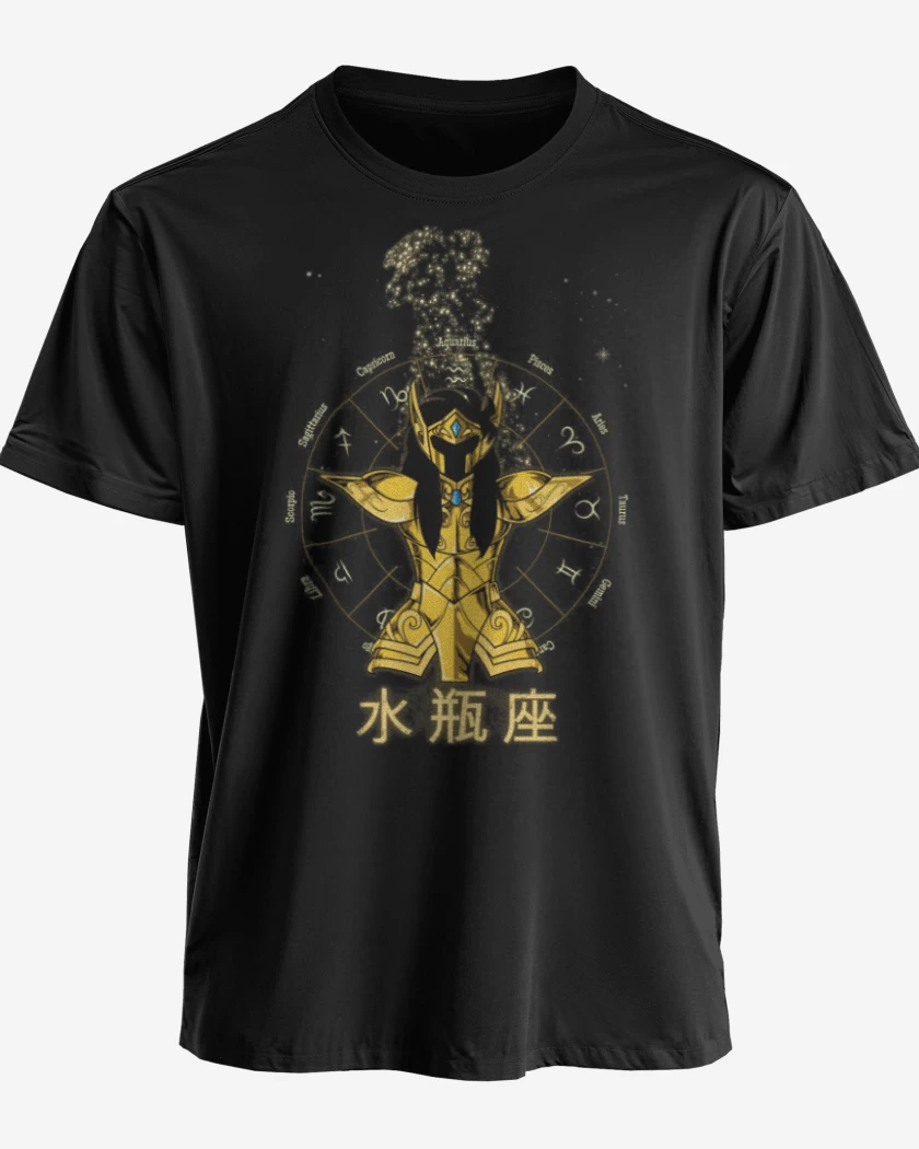 Polera premium Negro de Acuario Saint Seiya