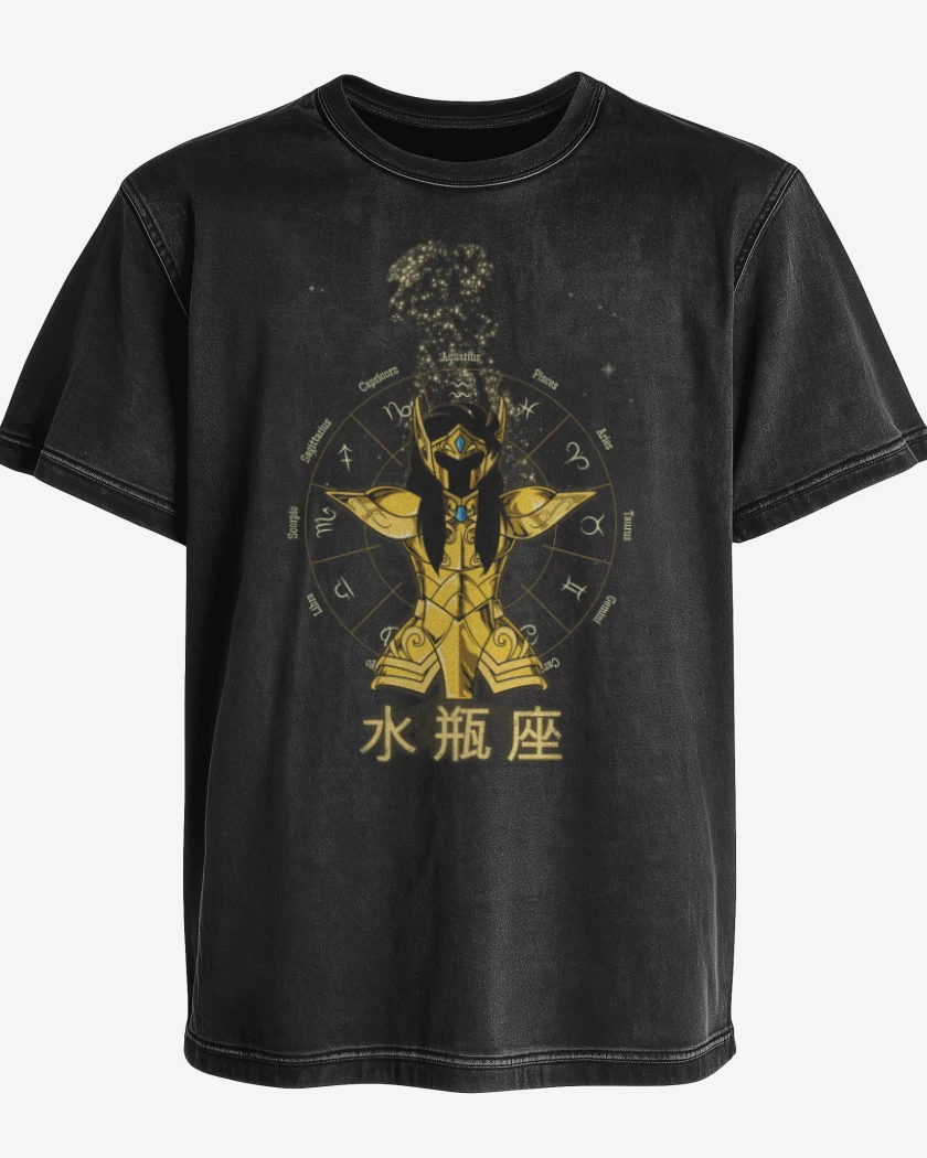 Polera desgastada Acuario Saint Seiya
