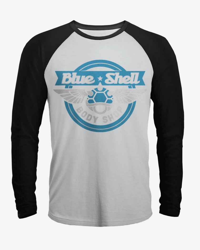 Polera Raglan Blanco / Negro de Blue Shell