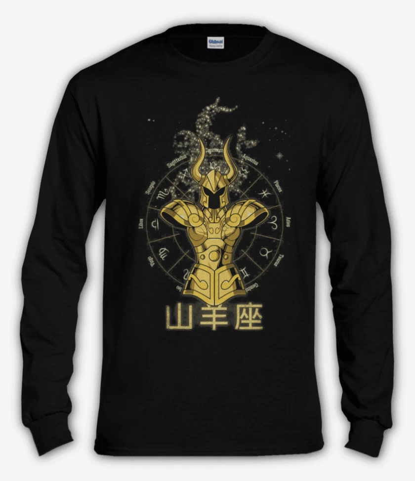 Polera manga larga Negro de Capricornio Saint Seiya