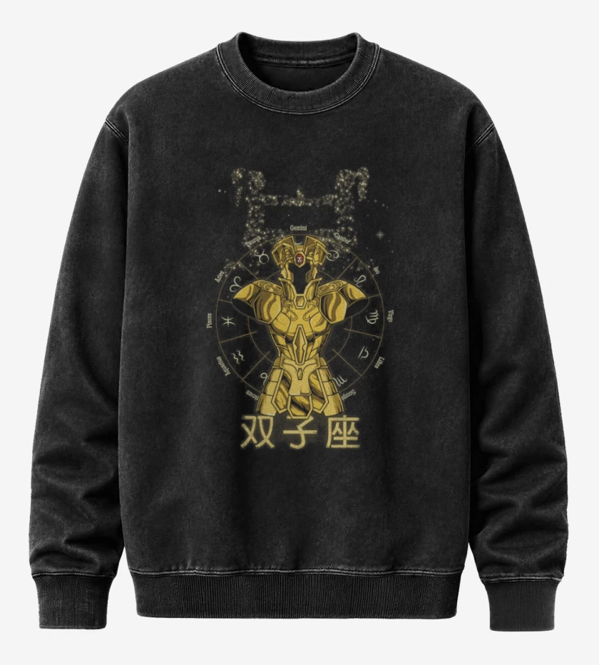 Poleron Polo Acid Wash Negro de Geminis