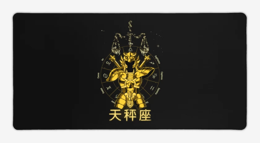 Mouse pad Gamer Negro de Libra Saint Seiya