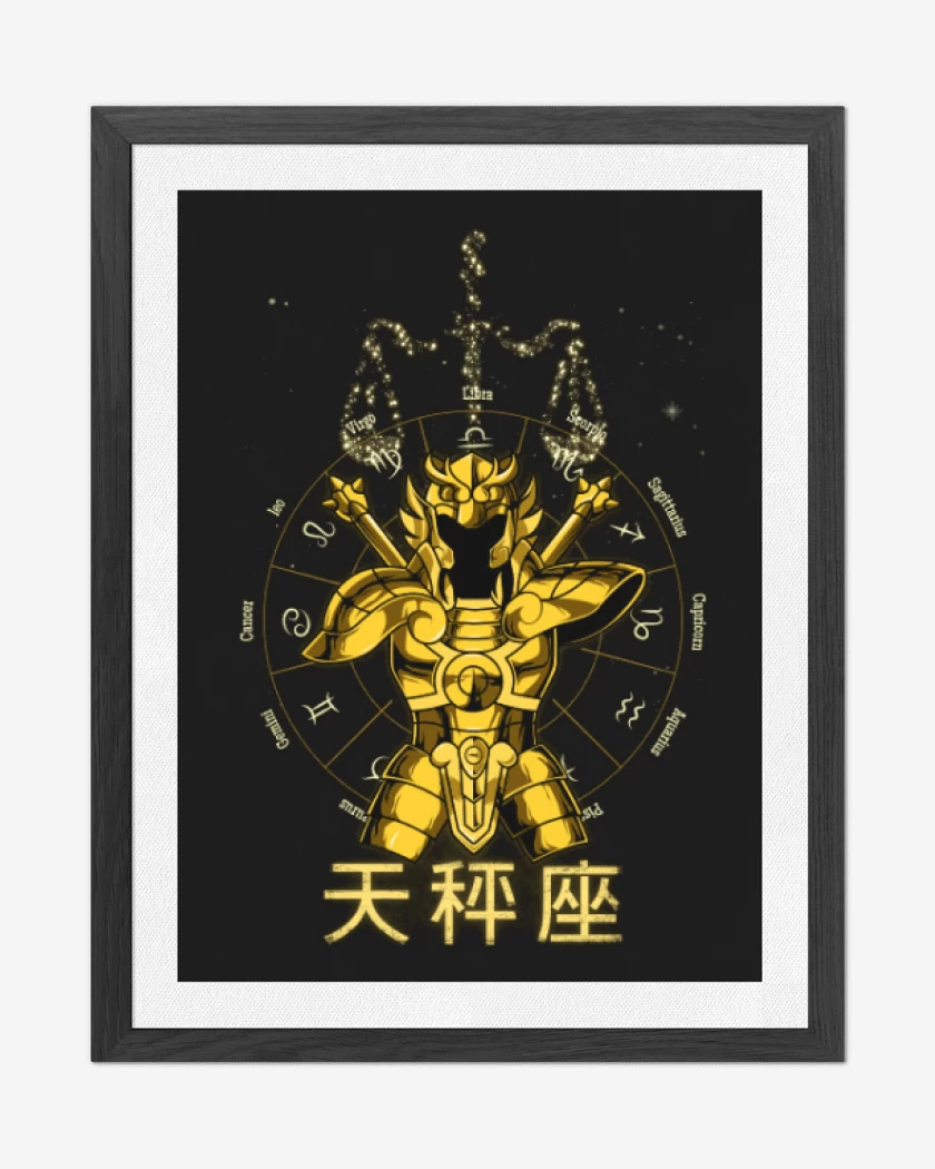 Cuadro decorativo Negro de Libra Saint Seiya