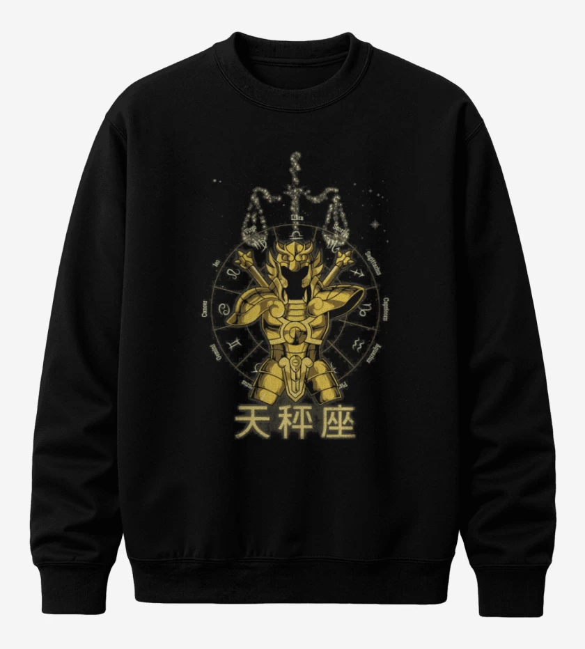Poleron polo Negro de Libra Saint Seiya