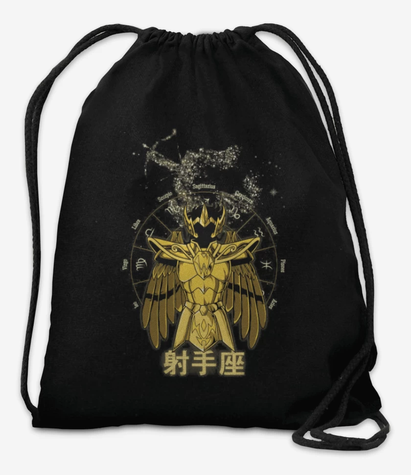 Mochila Negro de Sagitario Saint Seiya